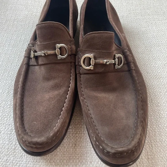 Salvatore Ferragamo Suede Bit Loafers 11 1/2 D Salvatore Ferragamo Grandioso Gancini Bit Loafers Brown  main image 2